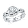 0.63 CTW Diamond Woven Bridal Wedding Engagement Ring 10KT White Gold - REF-57M2H