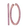 2.75 CTW Pink Sapphire Hoop Earrings 14KT Rose Gold - REF-89W9K