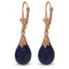 Genuine 8 ctw Sapphire Earrings Jewelry 14KT Rose Gold - REF-34Z3N