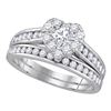 1.25 CTW Princess Diamond Heart Bridal Engagement Ring 14KT White Gold - REF-119Y9X