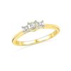0.08 CTW Diamond 3-stone Bridal Engagement Ring 10KT Yellow Gold - REF-14W9K