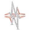 Image 2 : 0.20 CTW Diamond Double Heartbeat Ring 10KT Rose Gold - REF-19M4H