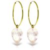 Genuine 24.5 ctw White Topaz Earrings Jewelry 14KT Yellow Gold - REF-50Z6N