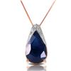 Genuine 4.65 ctw Sapphire Necklace Jewelry 14KT Rose Gold - REF-44X7M