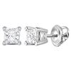 0.40 CTW Princess Diamond Solitaire Stud Earrings 14KT White Gold - REF-37X5Y