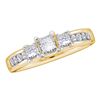 0.85 CTW Princess Diamond 3-stone Bridal Engagement Ring 14KT Yellow Gold - REF-119W9K