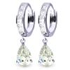 Genuine 4.2 ctw White Topaz Earrings Jewelry 14KT White Gold - REF-50M9T
