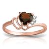 Genuine 0.97 ctw Garnet & Diamond Ring Jewelry 14KT Rose Gold - REF-29A7K