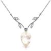 Genuine 12.27 ctw White Topaz & Diamond Necklace Jewelry 14KT White Gold - REF-42Y2F