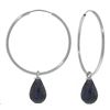 Genuine 6.6 ctw Sapphire Earrings Jewelry 14KT White Gold - REF-26F7Z