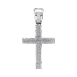 1.17 CTW Mens Diamond Roman Cross Charm Pendant 10KT White Gold - REF-82Y4X