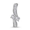 0.25 CTW Diamond 2-stone Hearts Together Pendant 14KT White Gold - REF-22F4N