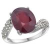 Image 1 : Natural 5.65 ctw ruby & Diamond Engagement Ring 14K White Gold - REF-60Z3Y