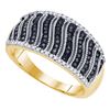 Image 1 : 0.40 CTW Black Color Diamond Ring 10KT Yellow Gold - REF-40W4K