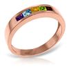 Image 1 : Genuine 0.60 ctw Multi-gemstones Ring Jewelry 14KT Rose Gold - REF-46R2P