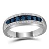 Image 1 : 0.50 CTW Blue Color Diamond Ring 10KT White Gold - REF-41N9F