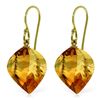 Genuine 23.5 ctw Citrine Earrings Jewelry 14KT Yellow Gold - REF-39A3K
