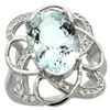 Natural 5.59 ctw aquamarine & Diamond Engagement Ring 14K White Gold - REF-86A6V