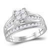 0.92 CTW Diamond Princess Bridal Engagement Ring 10KT White Gold - REF-59X9Y