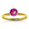 Genuine 0.65 ctw Pink Topaz Ring Jewelry 14KT Yellow Gold - REF-27Z3N