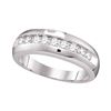 0.50 CTW Mens Diamond Single Row Wedding Anniversary Ring 10KT White Gold - REF-44W9K
