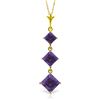 Genuine 2.4 ctw Amethyst Necklace Jewelry 14KT Yellow Gold - REF-29W7Y