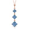 Genuine 2.4 ctw Blue Topaz Necklace Jewelry 14KT Rose Gold - REF-20F4Z