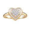0.11 CTW Diamond Heart Ring 14KT Yellow Gold - REF-14F9N