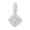 0.97 CTW Diamond Square Pendant 10KT White Gold - REF-82Y5X