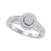 Image 1 : 0.20 CTW Diamond Cluster Bridal Wedding Engagement Ring 10KT White Gold - REF-22H4M