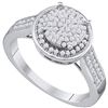 Image 1 : 0.33 CTW Diamond Circle Cluster Ring 10KT White Gold - REF-37N5F