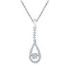 Image 1 : 0.21 CTW Moving Twinkle Diamond Teardrop Pendant 10KT White Gold - REF-19X4Y