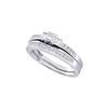 Image 1 : 0.45 CTW Princess Diamond 3-Stone Bridal Engagement Ring 14KT White Gold - REF-57Y2X