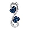 Image 1 : 0.25 CTW Blue Color Diamond Heart Infinity Pendant 10KT White Gold - REF-18X2Y