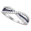 Image 1 : 0.49 CTW Blue Color Diamond Ring 14KT White Gold - REF-32X9Y