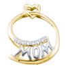 Image 1 : 0.04 CTW Diamond Mom Mother Pendant 10KT Yellow Two-tone Gold - REF-10K5W