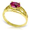 Genuine 1.15 ctw Pink Topaz Ring Jewelry 14KT Yellow Gold - REF-32K3V