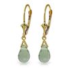 Genuine 5 ctw Green Amethyst Earrings Jewelry 14KT Yellow Gold - REF-23F5Z