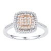 Image 1 : 0.38 CTW Diamond Square Cluster Ring 10KT Two-tone Gold - REF-30H2M