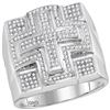 0.55 CTW Mens Diamond Domed Cross Cluster Ring 10KT White Gold - REF-71M9H