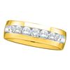 0.25 CTW Mens Channel-set Diamond Wedding Anniversary Ring 14KT Yellow Gold - REF-67W4K