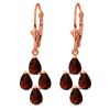 Genuine 4.5 ctw Garnet Earrings Jewelry 14KT Rose Gold - REF-41K2V
