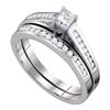 0.49 CTW Princess Diamond Bridal Engagement Ring 14KT White Gold - REF-59M9H