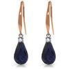 Genuine 6.7 ctw Sapphire & Diamond Earrings Jewelry 14KT Rose Gold - REF-28N8R