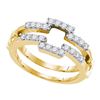 Image 1 : 0.50 CTW Diamond Square Wrap Ring 14KT Yellow Gold - REF-59H9M