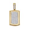 Image 1 : 0.55 CTW Mens Diamond Dog Tag Cluster Charm Pendant 10KT Yellow Gold - REF-52F4N
