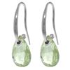 Genuine 8 ctw Green Amethyst Earrings Jewelry 14KT White Gold - REF-36T8A