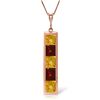Genuine 2.25 ctw Citrine & Garnet Necklace Jewelry 14KT Rose Gold - REF-36F9Z