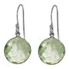 Genuine 12 ctw Green Amethyst Earrings Jewelry 14KT White Gold - REF-24W4Y