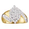 Image 1 : 0.50 CTW Diamond Cluster Ring 14KT Yellow Gold - REF-41K9W